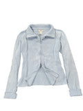 Turquoise Knit Zip-Up Cardigan (S)