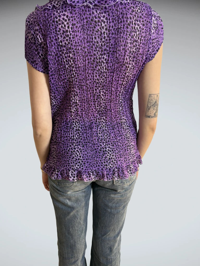 Y2K Leopard Top