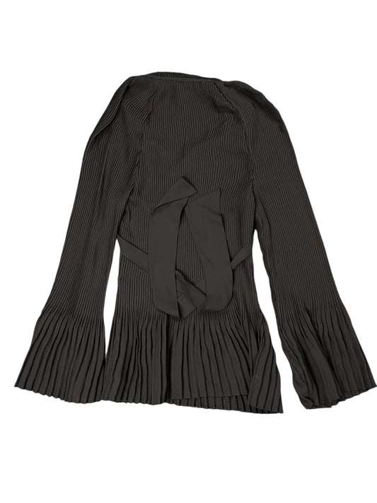 DKNY Pleated Tie-Neck Blouse in Black (S)