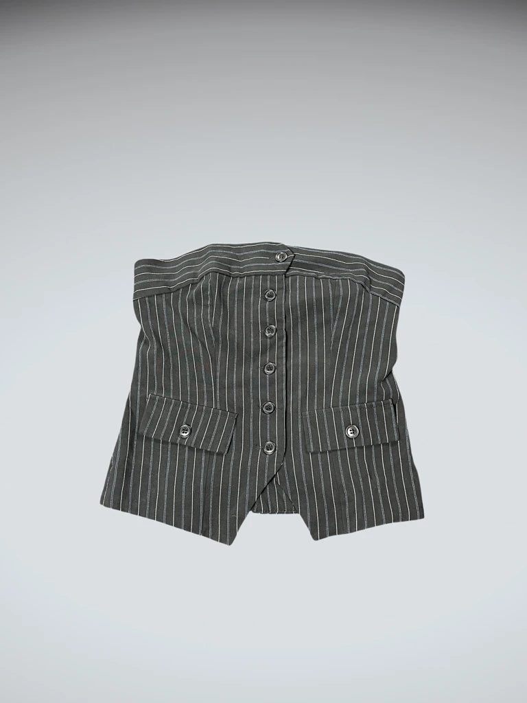 black pinstripe corset vest (S)