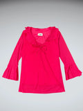 Moa USA pink tie front bell sleeve top (S)