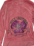 Pink Floral Backprint Zip Hoodie (S)