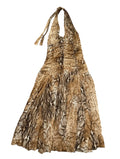 Serpent Skin Bodycon Midi Dress (XS)