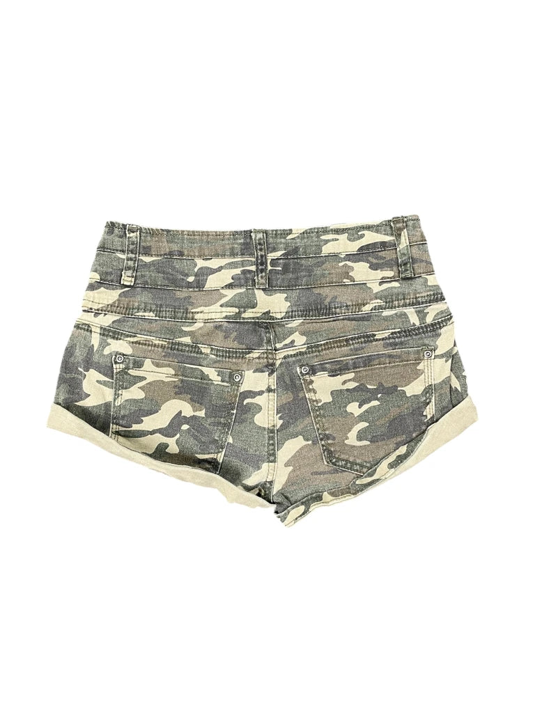 Hot Kiss Military-Inspired Black Denim Hotpants (XS)