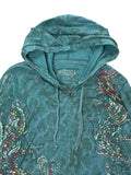 Teal Dragon Print Hoodie (L)