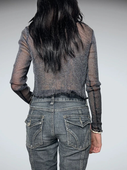 glitter mesh shrug