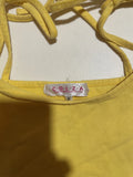 Sunshine Yellow Tie-Shoulder Tank Top Summer Vintage Cami (S)