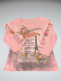 pink y2k paris shirt (L)