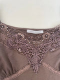 Brown Lace Detail Camisole Top (M)