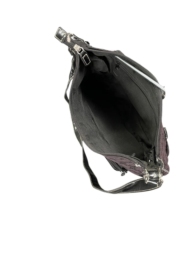 Purple and Black Pattern Shoulder Bag (ONESIZE)