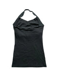 Bebe Rhinestone Logo Halter Top (L)
