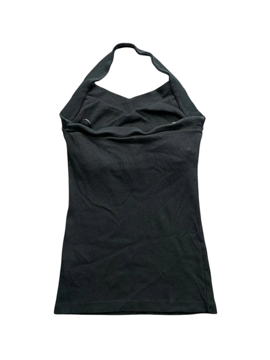 Bebe Rhinestone Logo Halter Top (L)