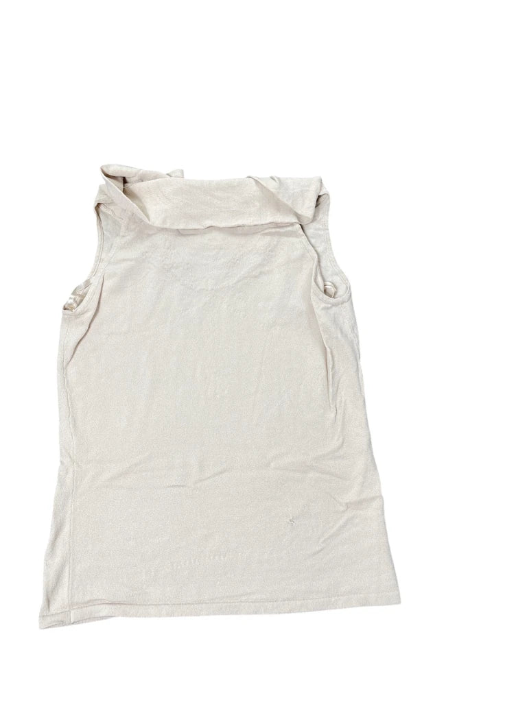 Ivory High Neck Minimalist Top (M)