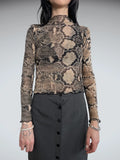 snake mesh long sleeve top (M)