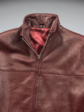 Burgundy Genuine Leather Jacket (M)