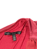 Burgundy One Shoulder Lace Trim Top (M)