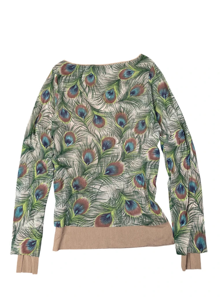 The Limited green peacock feather longsleeve (M)