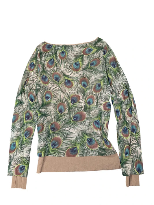 The Limited green peacock feather longsleeve (M)