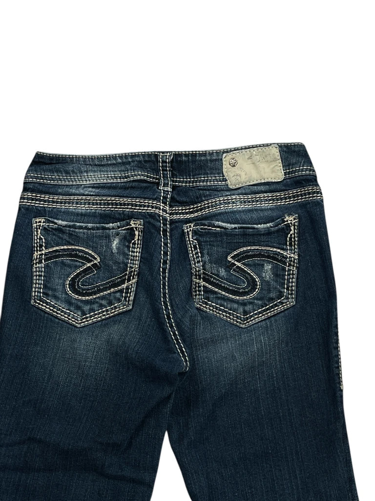 Medium Wash Bootcut Jeans with Contrast Stitching (S)