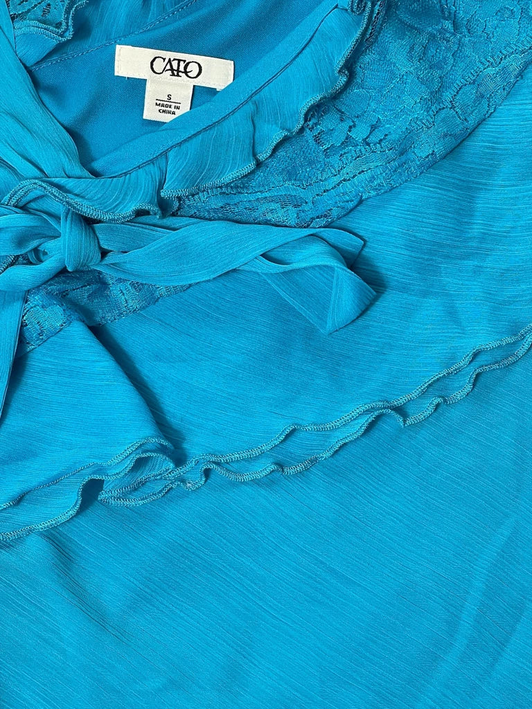 Aqua Ruffle One-Shoulder (S)