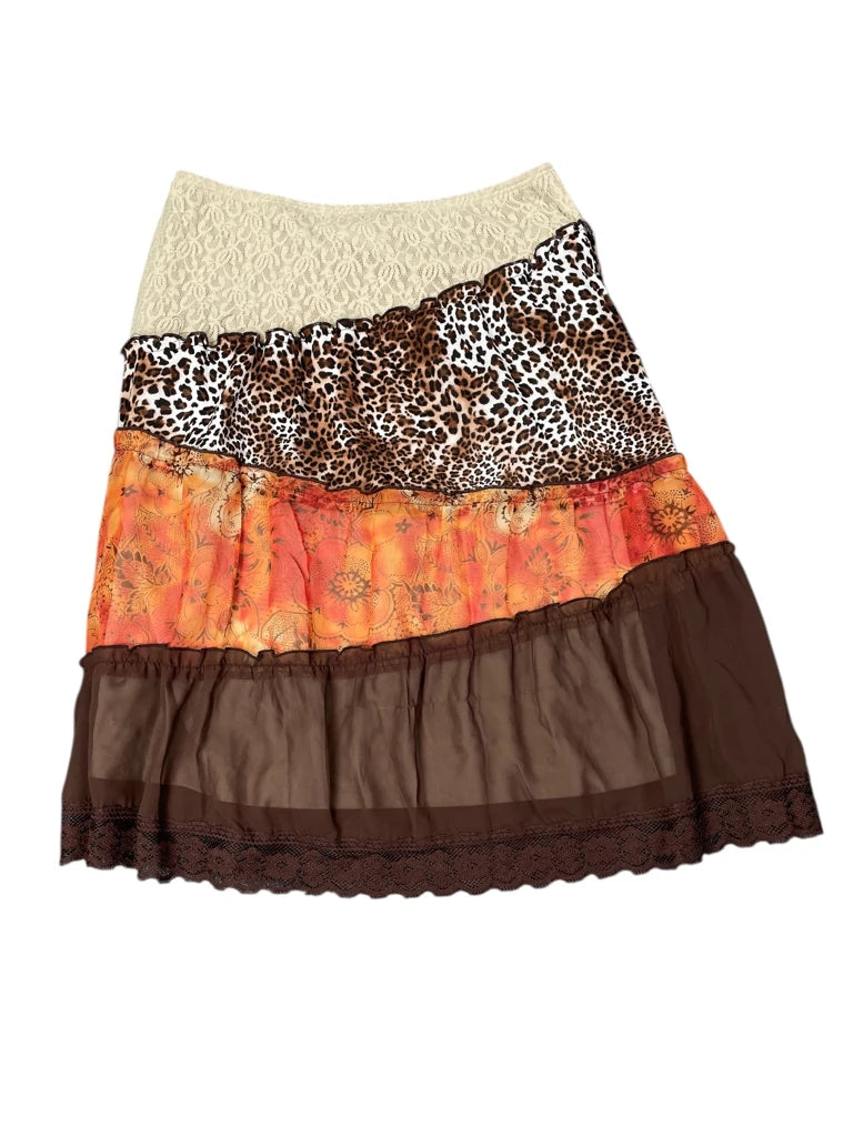 Patchwork Boho Maxi Skirt (M)