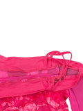 Y2K pink rhinestone mesh sheer top (S)