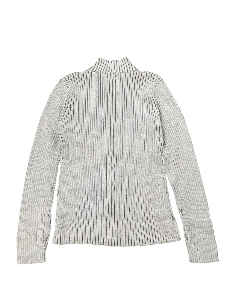 Ruff Hewn Grey Ribbed Full-Zip Cardigan (M)