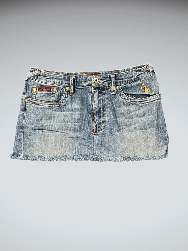 Baby Phat Distressed Blue Denim Skirt (M)