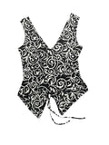 Black and White Baroque Pointed Hem Top (XS)