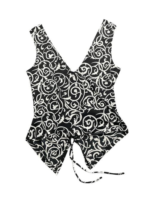 Black and White Baroque Pointed Hem Top (XS)