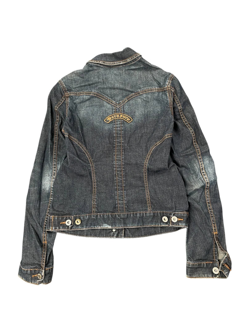 Parasuco Distressed Denim Jacket with Contrast Stitching (S)