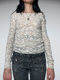white lace long sleeve top