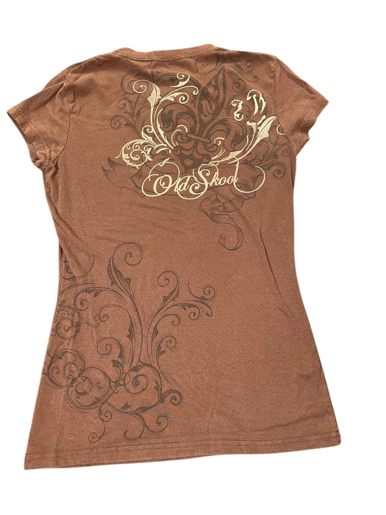 Brown Graphic Y2K Tee (L)