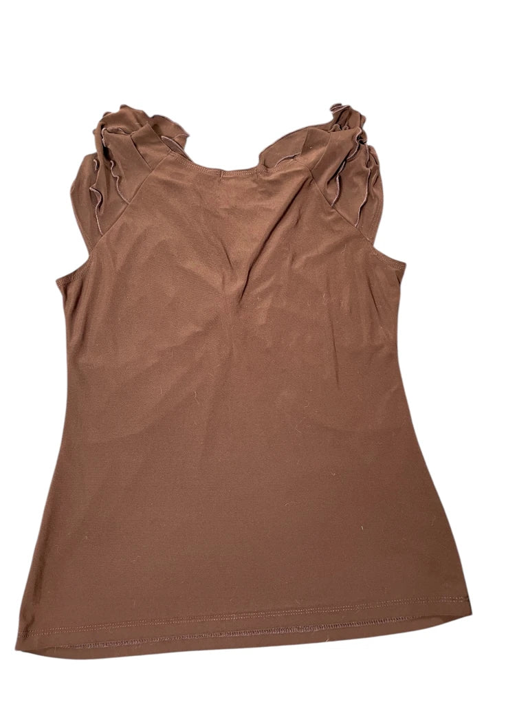 Brown Ruffle Detail Blouse (M)