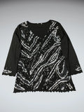 Sequin Wave Party Top in Black (M)