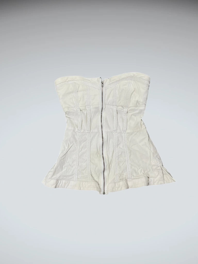 white zipper bustier top (XS)