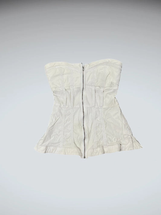 white zipper bustier top (XS)