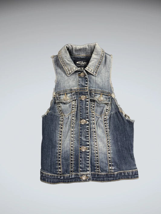 Silver Jeans Classic Blue Denim Vest Women (M)