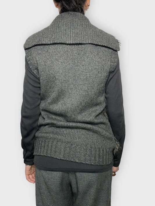 back view, Promod Fur Gilet, vintage Y2K second hand piece