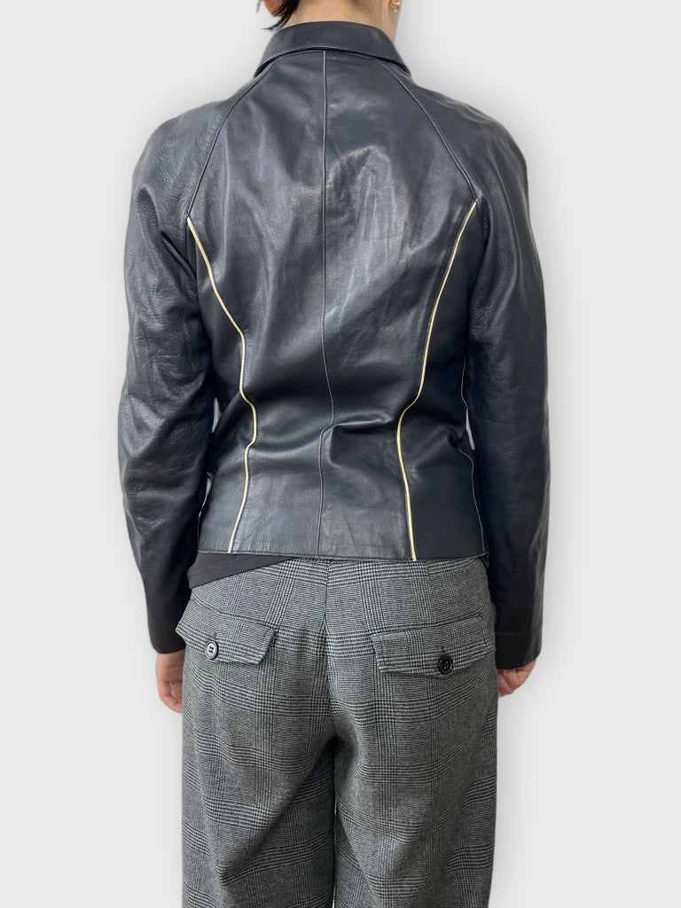 back view, Greta Beck Leather Jacket, vintage Y2K second hand piece