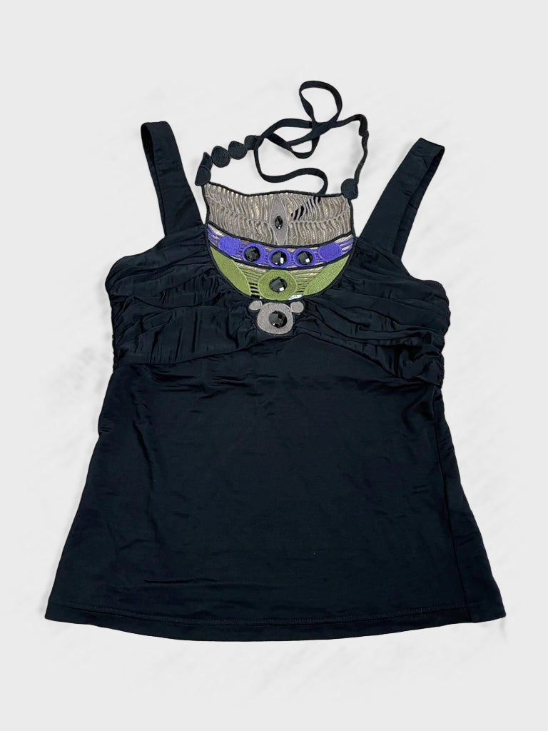 detail view, Mariella Rosati Halter Top, vintage Y2K second hand piece, image 6