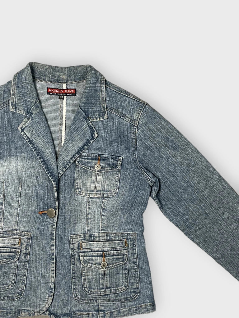 detail view, Malinuo Jeans Jeans Jacket, vintage Y2K second hand piece, image 4