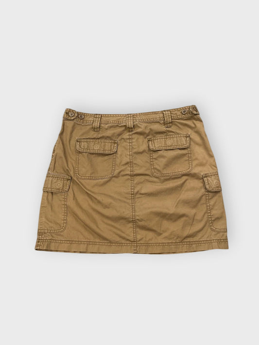back view, J.Crew Khaki Utility Cotton Mini Skirt, vintage Y2K second hand piece