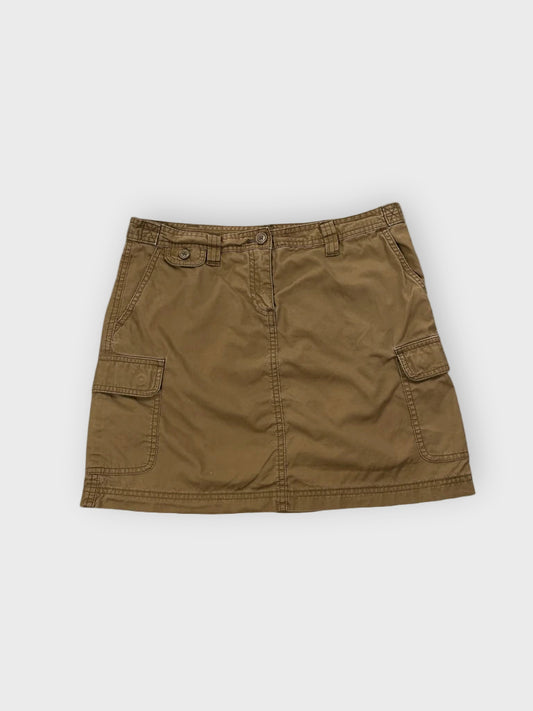front view, J.Crew Khaki Utility Cotton Mini Skirt, vintage Y2K second hand piece