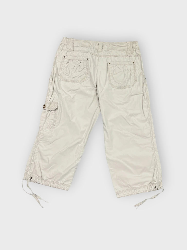 back view, Kiabi Beige Cropped Cargo Pants, vintage Y2K second hand piece