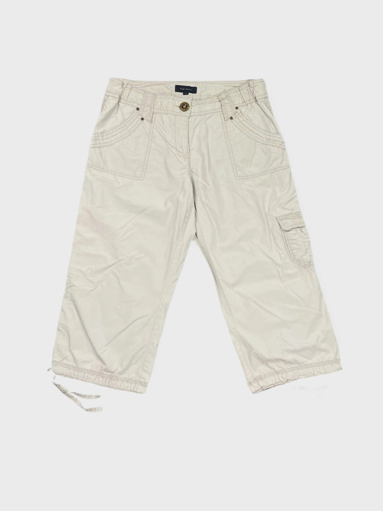 front view, Kiabi Beige Cropped Cargo Pants, vintage Y2K second hand piece