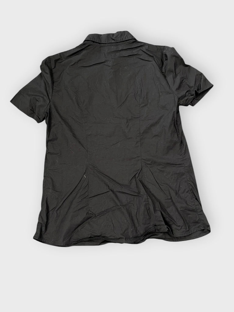 back view, Lacoste Black Cotton Button-Up Shirt, vintage Y2K second hand piece