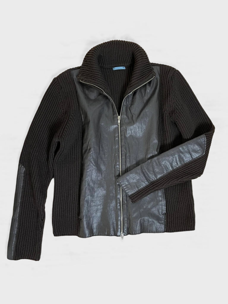 detail view, Leather & Fabric Jacket, vintage Y2K second hand piece, image 6
