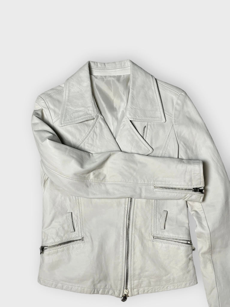 detail view, Vera Pelle Leather Jacket, vintage Y2K second hand piece