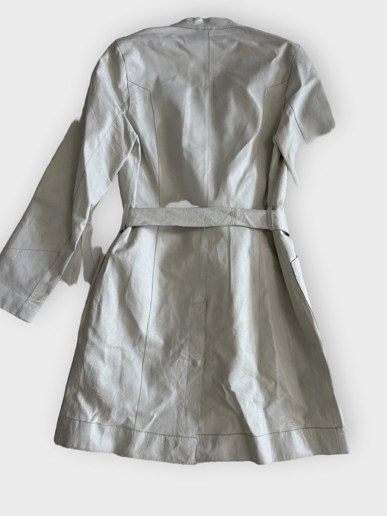detail view, Conbipel Leather Trenchcoat, vintage Y2K second hand piece, image 4